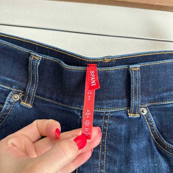 Spanx Ankle Denim High Rise Pull On Skinny Leg Jeans Blue S - Picture 5 of 6